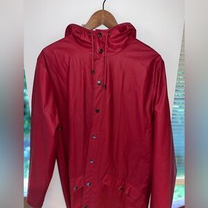 Deep red Rains raincoat